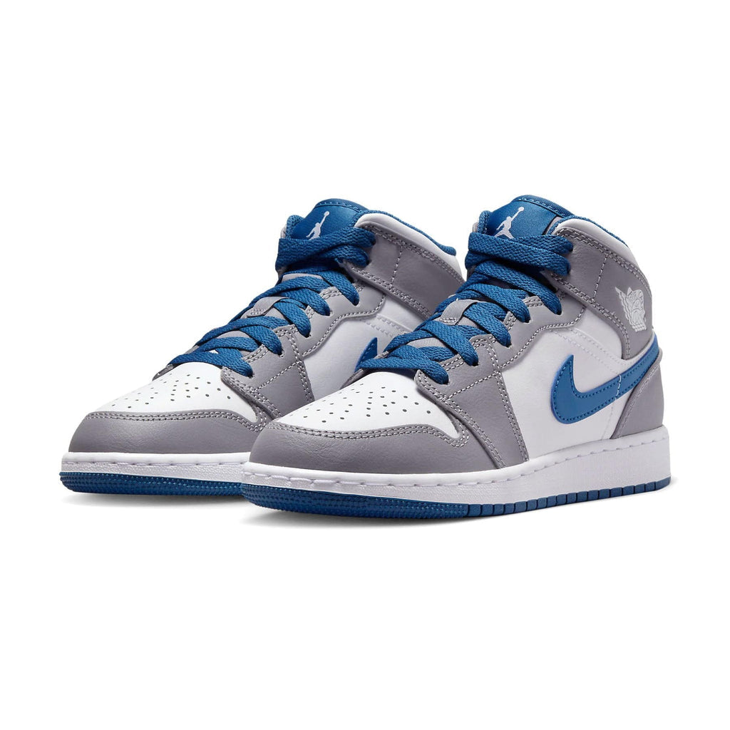 Air Jordan 1 Mid GS ' Cement True Blue'