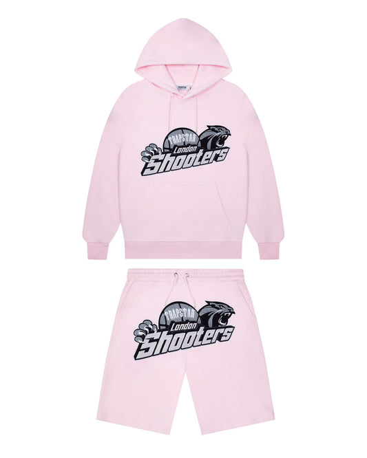 Trapstar Shooters Hoodie Short Set - pink