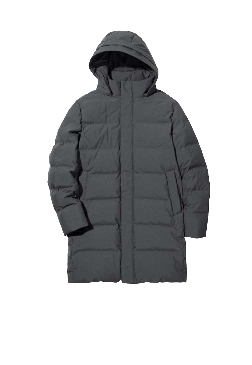 Uniqlo Long Puffer - charcoal grey